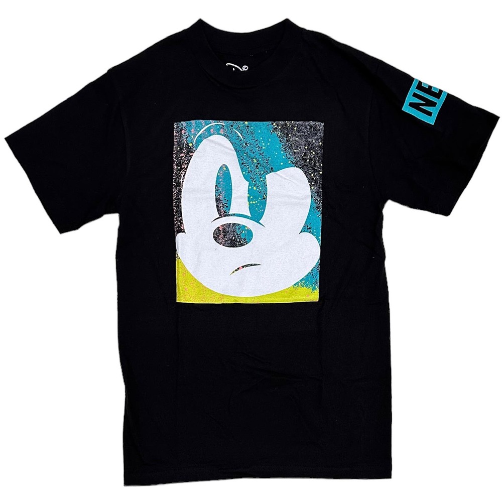 Neff X Disney Men's Angry Mad Mickey Mouse Graphic Tee T-Shirt in Black